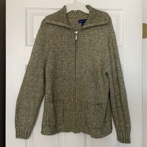 EUC Green Karen Scott Full Zip Cardigan Sweater, M